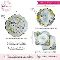 Kate Aspen® Blue Baby Shower Onesie Floral Tableware Set