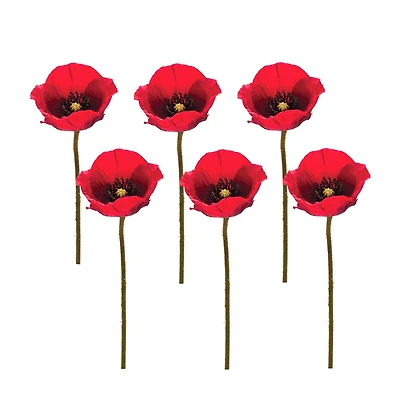Red Poppy Spray, 6ct.