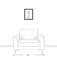 Hello Spring Flowers 11" x 14" Black Floating Framed Canvas