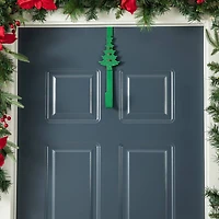 Glitzhome® 14" Christmas Metal Tree & Reindeer Wreath Hanger Set