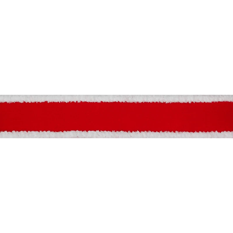 1.5" x 15ft. Red with White Fluff Edges Wired Ribbon by Celebrate It®