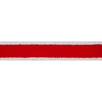 1.5" x 15ft. Red with White Fluff Edges Wired Ribbon by Celebrate It®