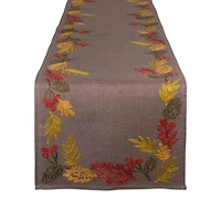 DII® 70" Shimmering Leaves Embroidered Table Runner