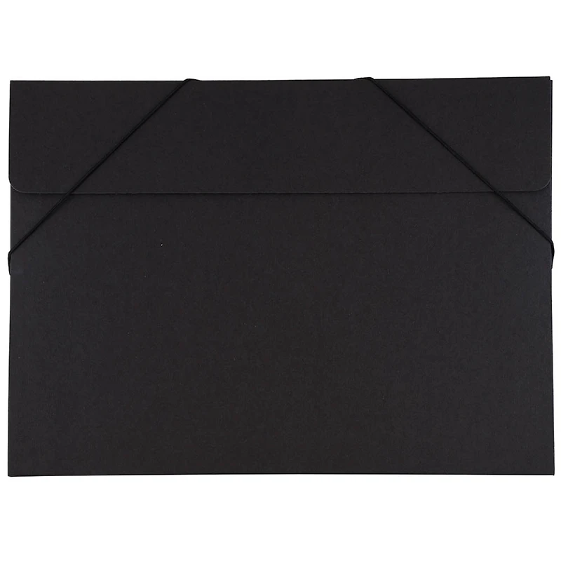 JAM Paper Black Kraft Portfolio with Elastic Closure 11" x 15"