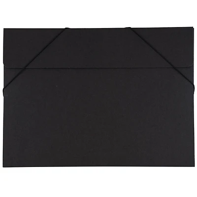 JAM Paper Black Kraft Portfolio with Elastic Closure 11" x 15"