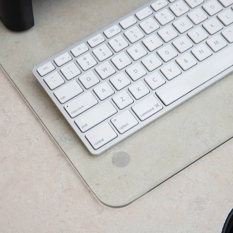 Mind Reader 24" Clear Glass Desk Pad