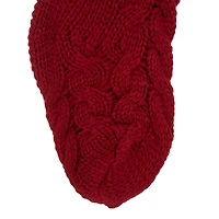 Glitzhome® 24" Red Knitted Polyester Christmas Stocking with Pom Pom