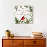Hearts Come Home For Christmas Canvas Wall Art