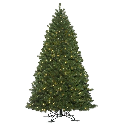 5.5ft. Pre-Lit Oregon Fir Outdoor Artificial Christmas Tree, Warm White Wide Angle LED Lights