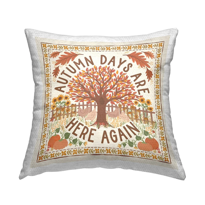 Stupell Industries Autumn Days Here Again Outdoor Printed Pillow