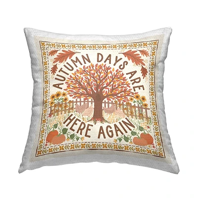 Stupell Industries Autumn Days Here Again Outdoor Printed Pillow