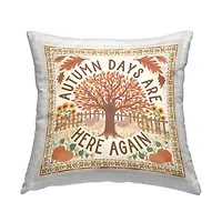 Stupell Industries Autumn Days Here Again Outdoor Printed Pillow