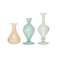 Hello Honey® Pink, Mint & Blue Round Blown Glass Vase Set