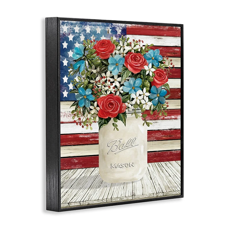 Stupell Industries Americana Flag Festive Bouquet Framed Giclee Art