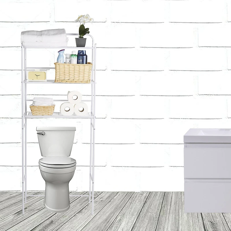 Mind Reader White 3-Tier Over the Toilet Rack