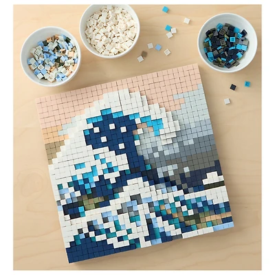 10" x 10" The Great Wave Pixelated Brick Art Kit by Make Market®