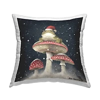 Stupell Industries Toad Atop Mushrooms Holiday Throw Pillow