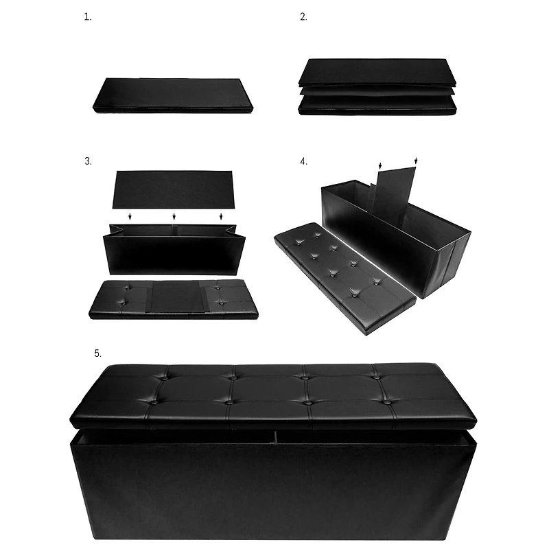 Sorbus 43" Faux Leather Storage Bench