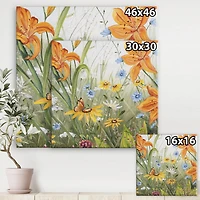 Designart - Orange Wildflowers In The Meadows III