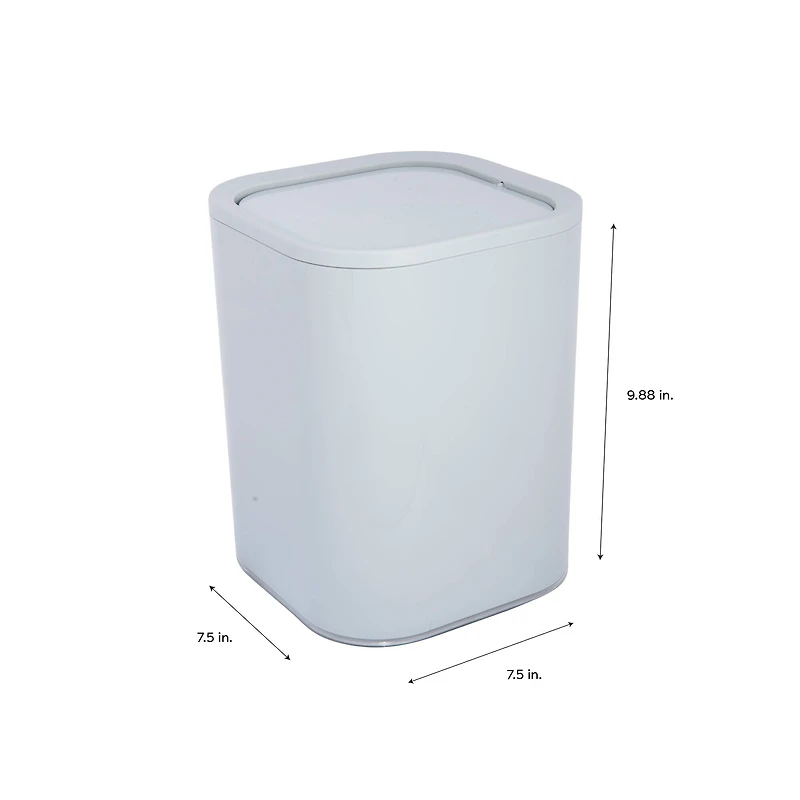 Bath Bliss Gray Acrylic 8L Waste Bin
