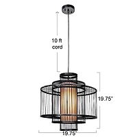 Hello Honey® 19.5" Boho Tiered Bamboo Chandelier
