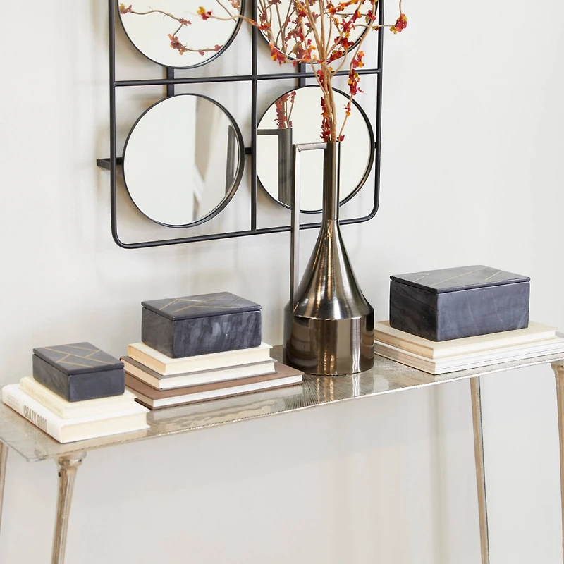 Black Marble Modern Boxes, 3ct.