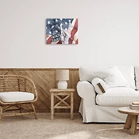 Stupell Industries Rock And Roll Hand And American Flag Design Canvas Wall Art