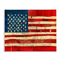 Stupell Industries United We Stand Independence Day Festive American Flag Canvas Wall Art
