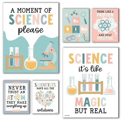 Hadley Designs 11" x 14" Boho Science Bulletin Board Classroom Décor Posters Set