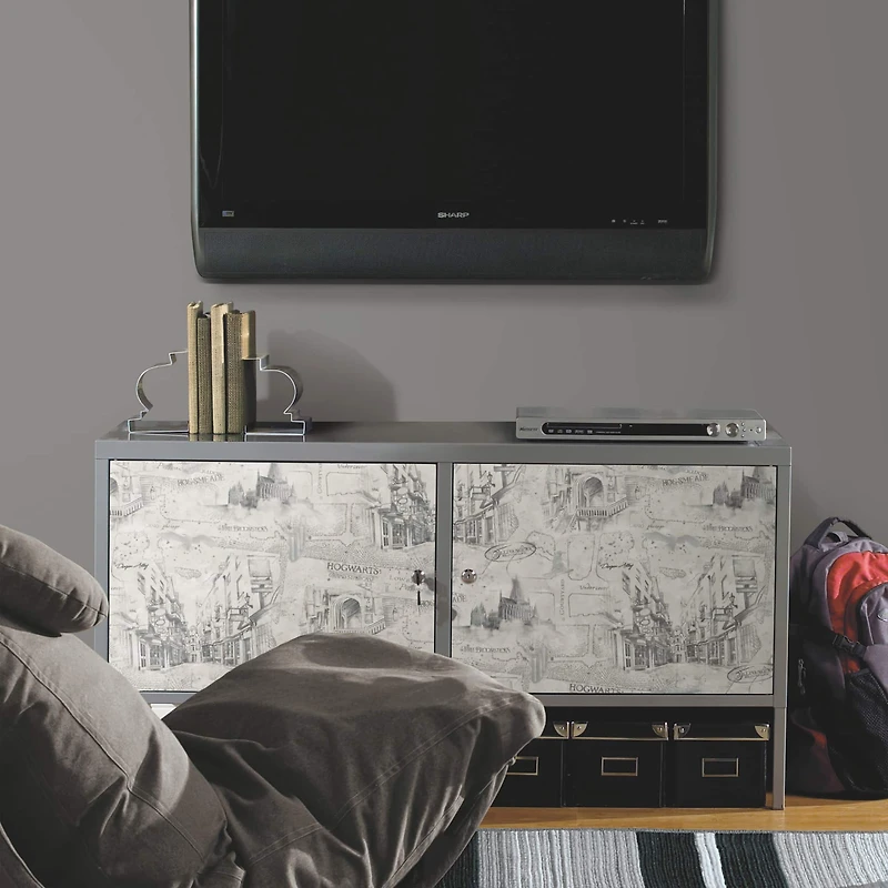 RoomMates Taupe Harry Potter Map Peel & Stick Wallpaper