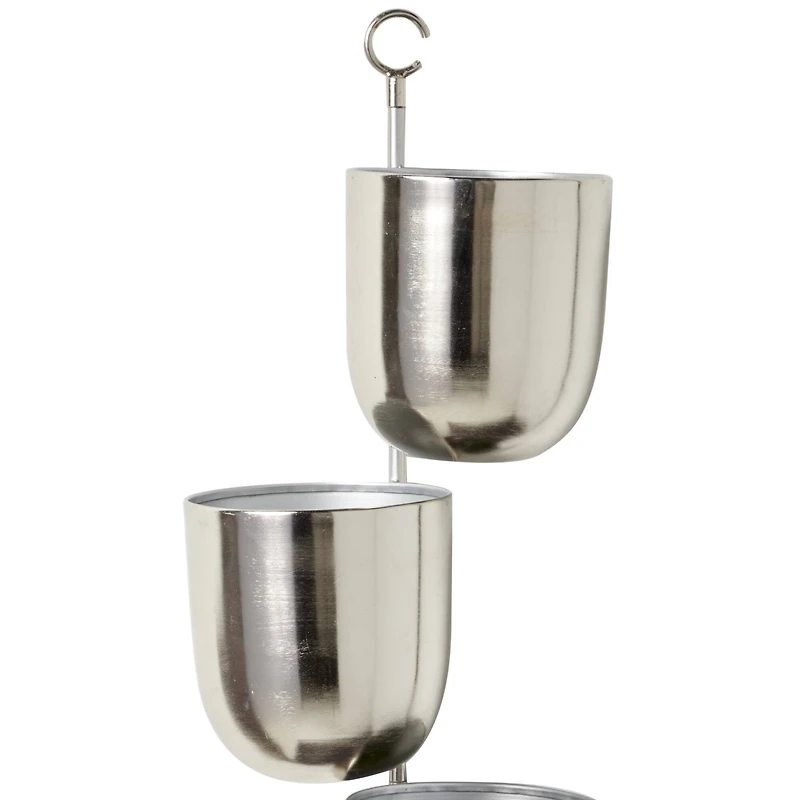 The Novogratz 25" Silver Metal Contemporary Wall Planter