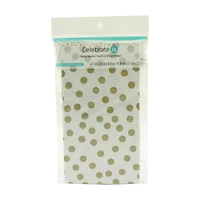 5" x 9" White & Gold Dotted Treat Bags By Celebrate It™