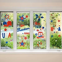 Double Sided Patriotic Celebration Gel Window Cling Set