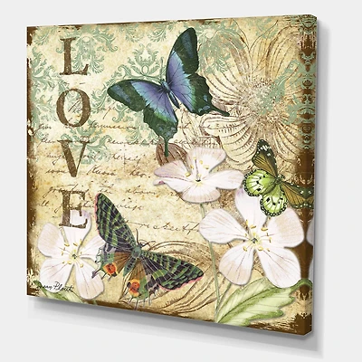 Designart - Inspirational Butterflies Love