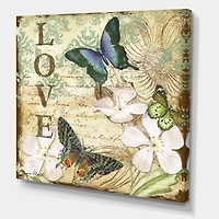 Designart - Inspirational Butterflies Love