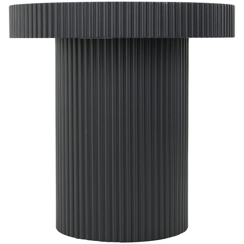 Black Dimensional Ribbed Accent Table