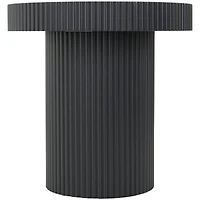 Black Dimensional Ribbed Accent Table