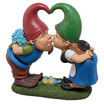 Design Toscano 12" Kissing Gnomes Outdoor Statue