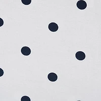 White/Navy Reversible Polka Dot Table Runner 14" x 90"