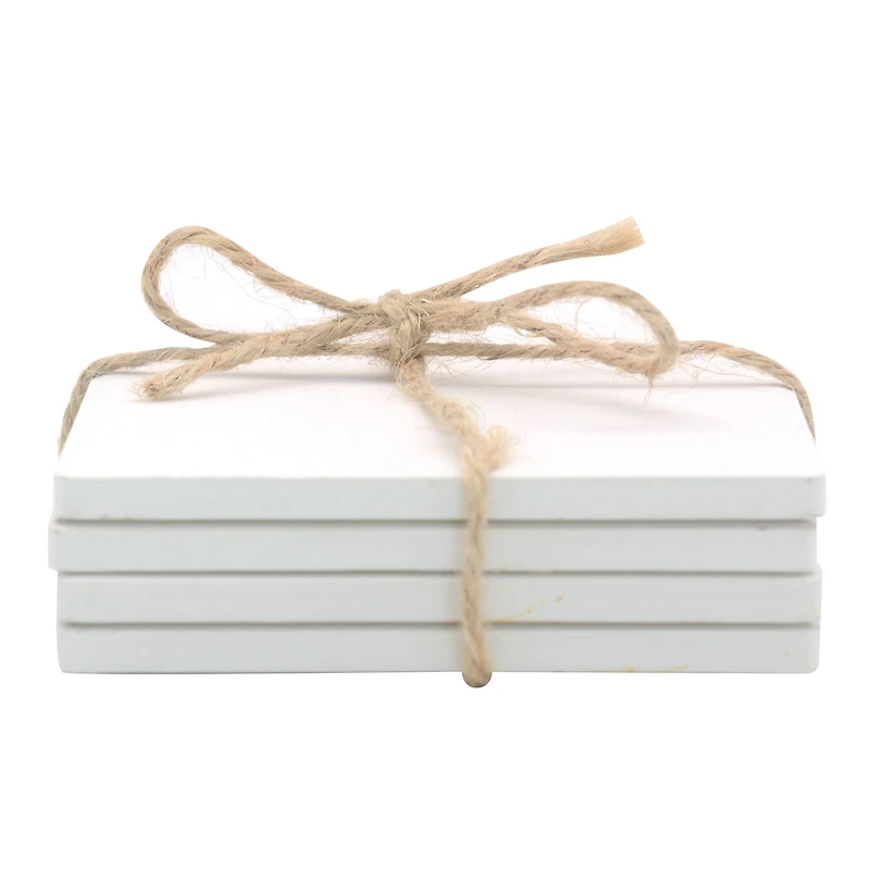 White Ceramic Coasters by Make Market®, 4ct.