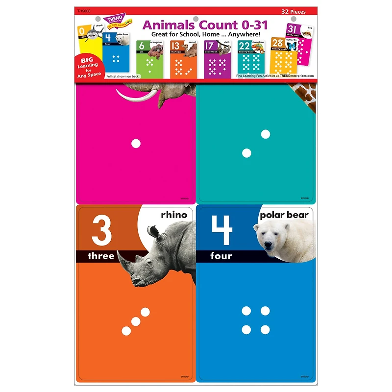 Trend Enterprises® Animals Count 0-31 Wipe Off Learning Set