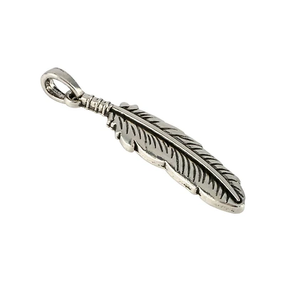 Silver Metal Feather Pendant by Bead Landing™