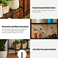 Glitzhome® 4ft. Metal 4-Tiered Rectangular Shelf Stand