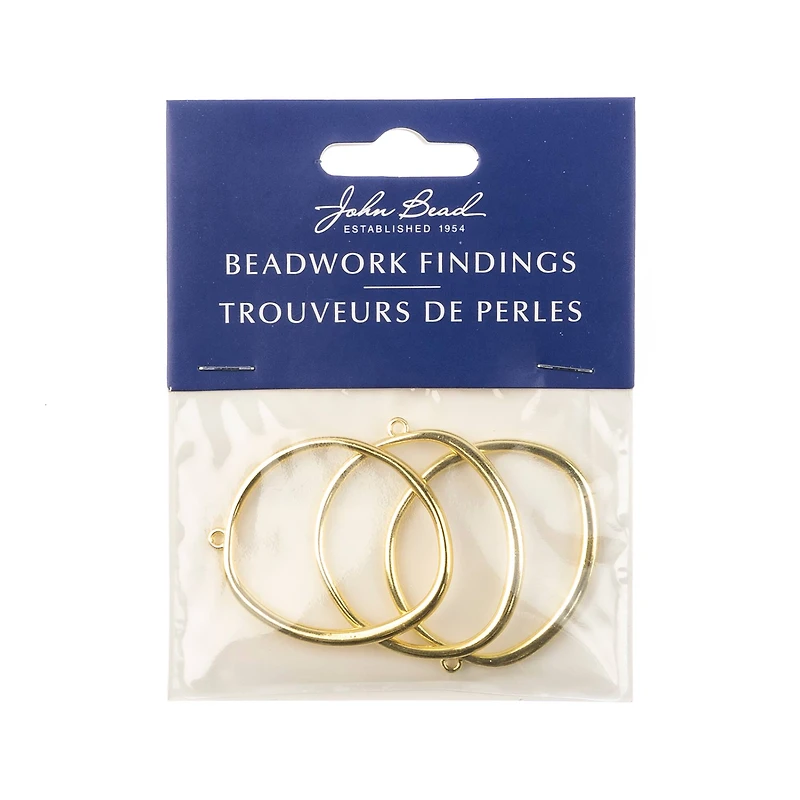 John Bead Beadwork Findings Gold Organic Circle Pendant, 3ct.