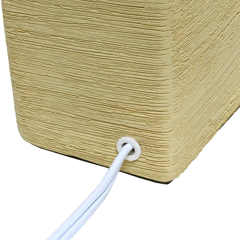 Simple Designs Stone Table Lamp with White Shade