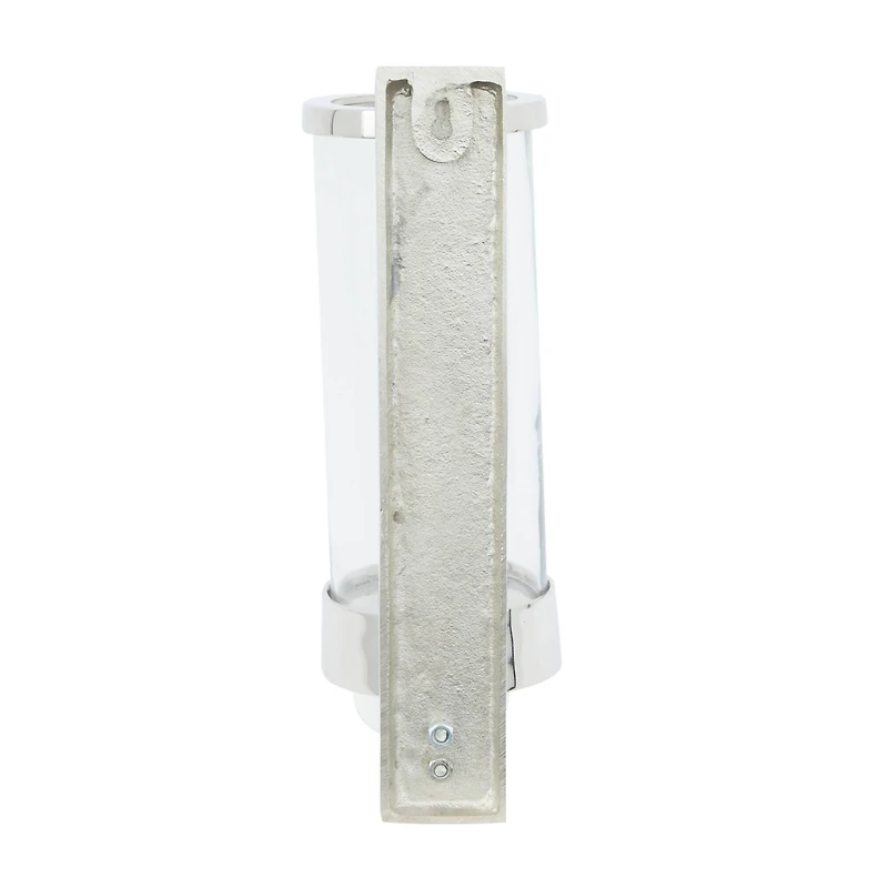 Silver Aluminum Contemporary Wall Sconce, 16" x 5" x 7"