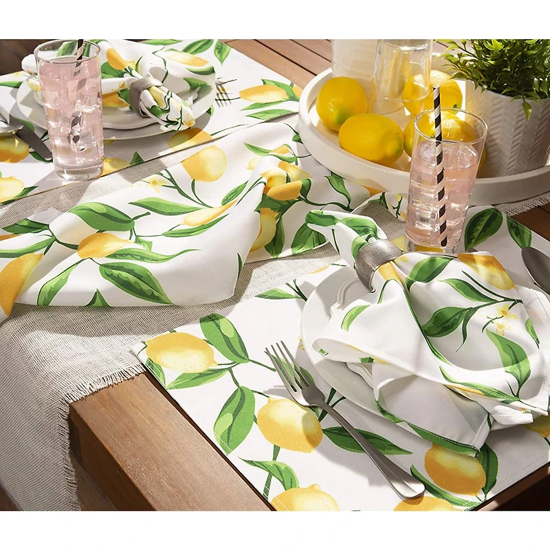 DII® Lemon Bliss Print Outdoor Placemat Set, 6ct.