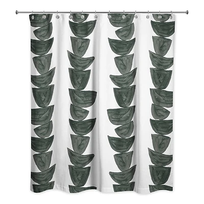 Monochromatic Stacked Bowls 71" x 74" Shower Curtain