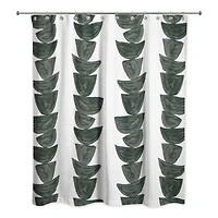Monochromatic Stacked Bowls 71" x 74" Shower Curtain