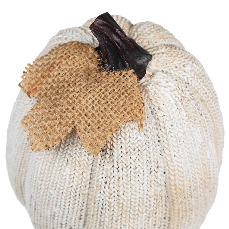 6.25" White Pumpkin Autumn Harvest Thanksgiving Tabletop Decoration